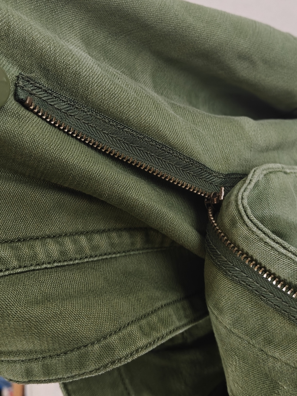 Free People Army Green Utility Wrap Midi Skirt Boho Cargo Patchwork Cotton L - Picture 11 of 11
